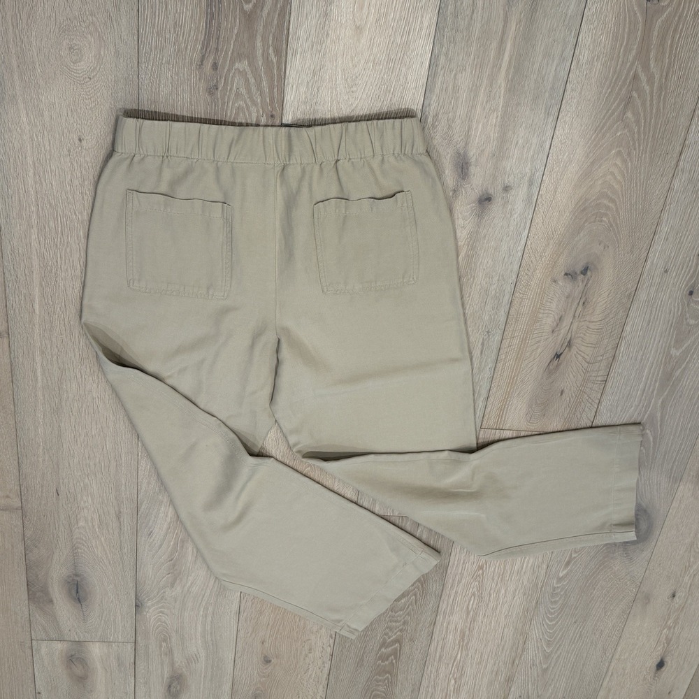 Banana Republic Brown Linen Blend Elastic Waist Pull On Pants Women's SZ L TALL - Picture 3 of 7